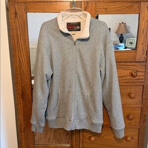 Vintage Old Navy Men's Light Gray XL Zip-Up Jacket